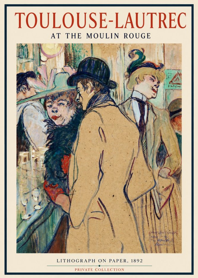 Toulouse-Lautrec At the Moulin Rouge II No2 - Poster