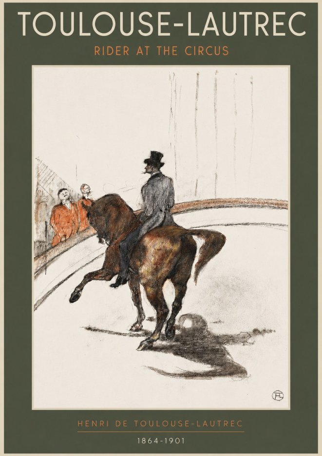 Toulouse-Lautrec Rider at the Circus No3 - Poster