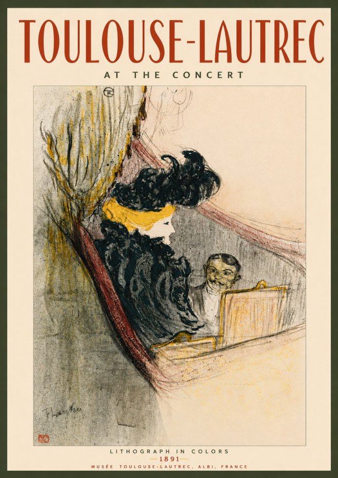 Toulouse-Lautrec At the Concert No3 - Poster