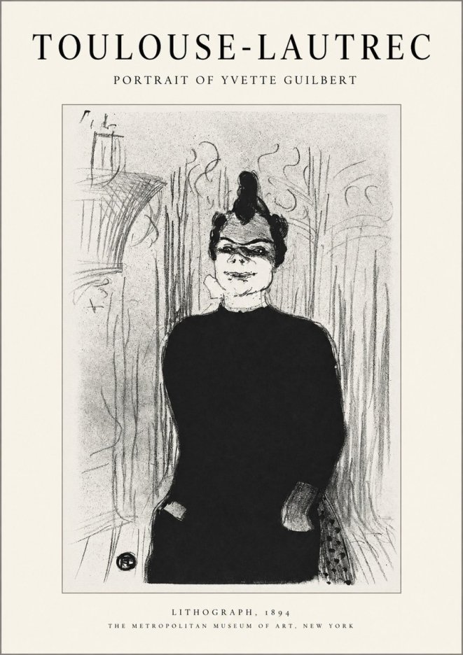 Toulouse-Lautrec Portrait of Yvette Guilbert No2 - Poster