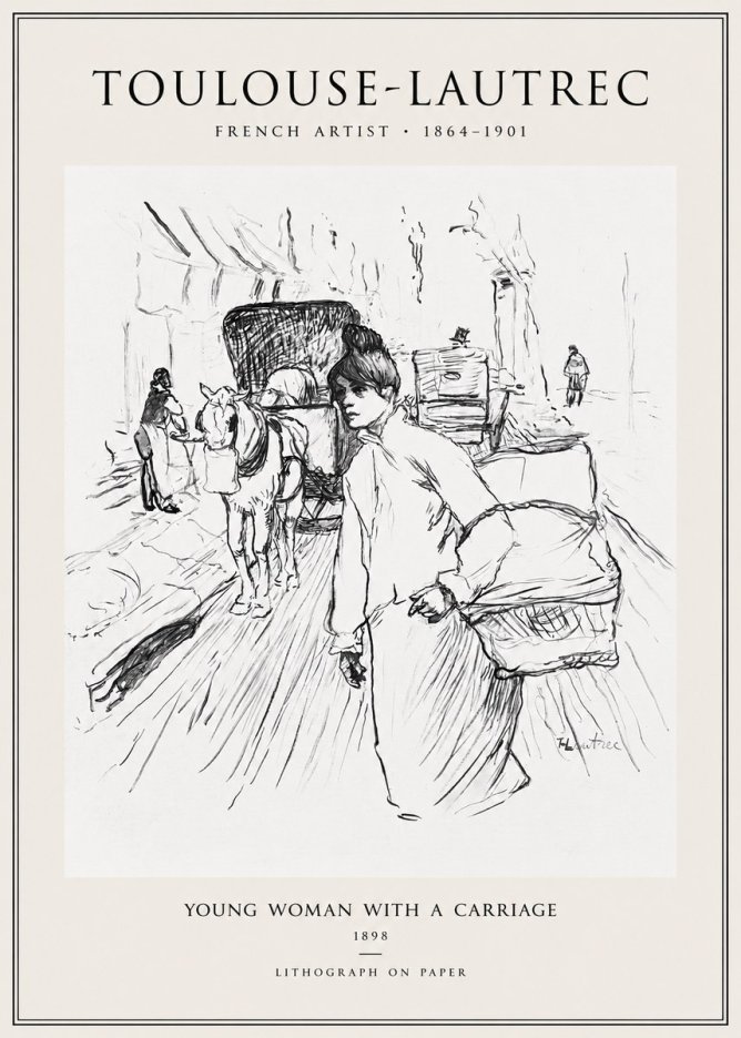 Toulouse-Lautrec Young Woman with a Carriage No1 - Poster