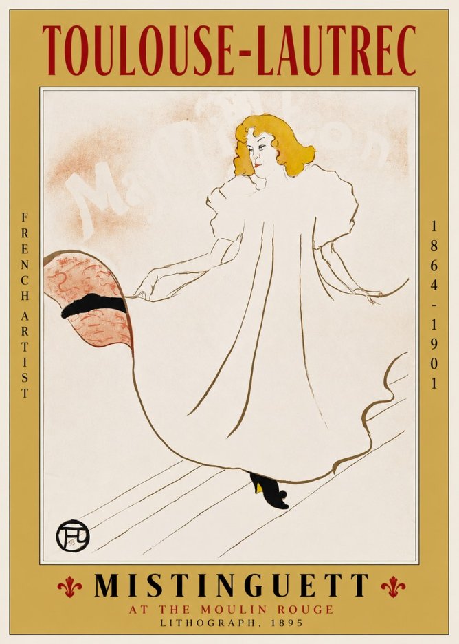 Toulouse-Lautrec Mistinguett at the Moulin Rouge No2 - Poster
