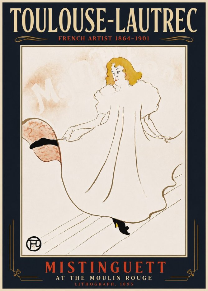 Toulouse-Lautrec Mistinguett at the Moulin Rouge No6 - Poster