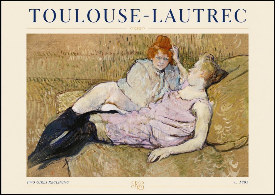Toulouse-Lautrec Two Girls Reclining No4 - Poster