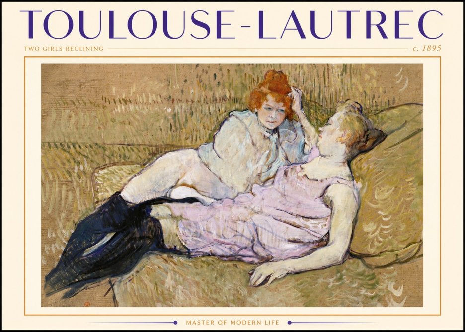 Toulouse-Lautrec Two Girls Reclining No5 - Poster