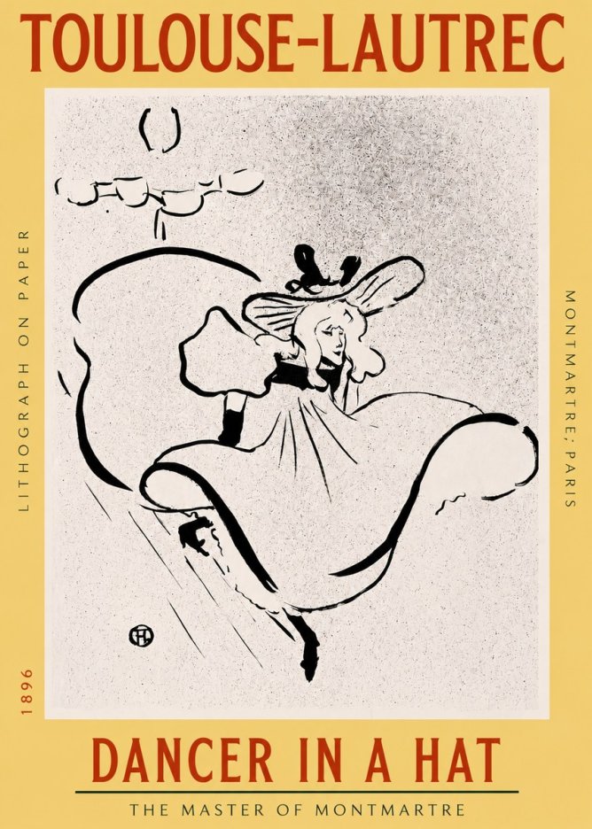 Toulouse-Lautrec Dancer in a Hat No2 - Poster