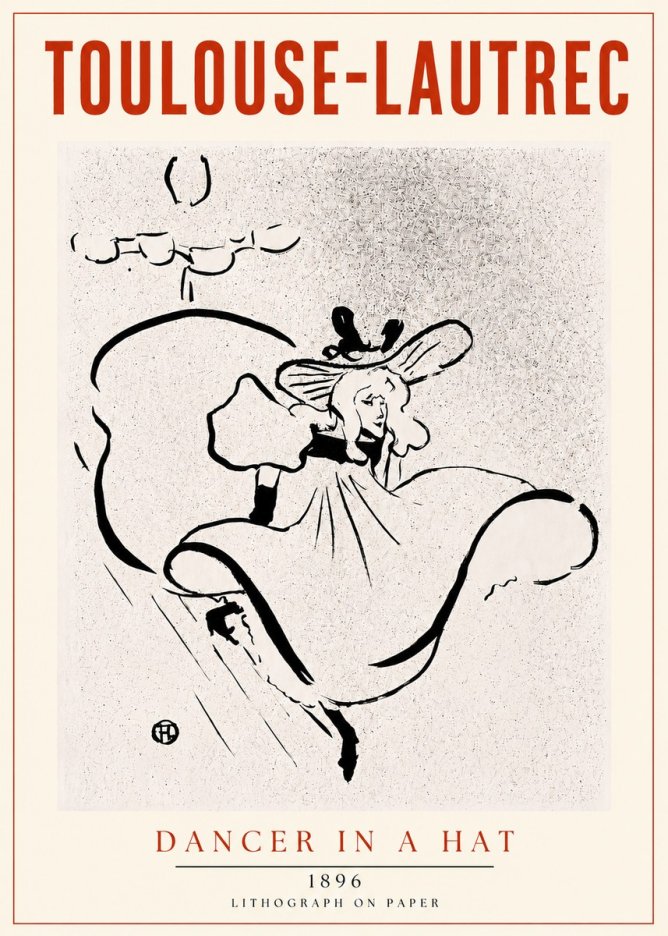 Toulouse-Lautrec Dancer in a Hat No4 - Poster