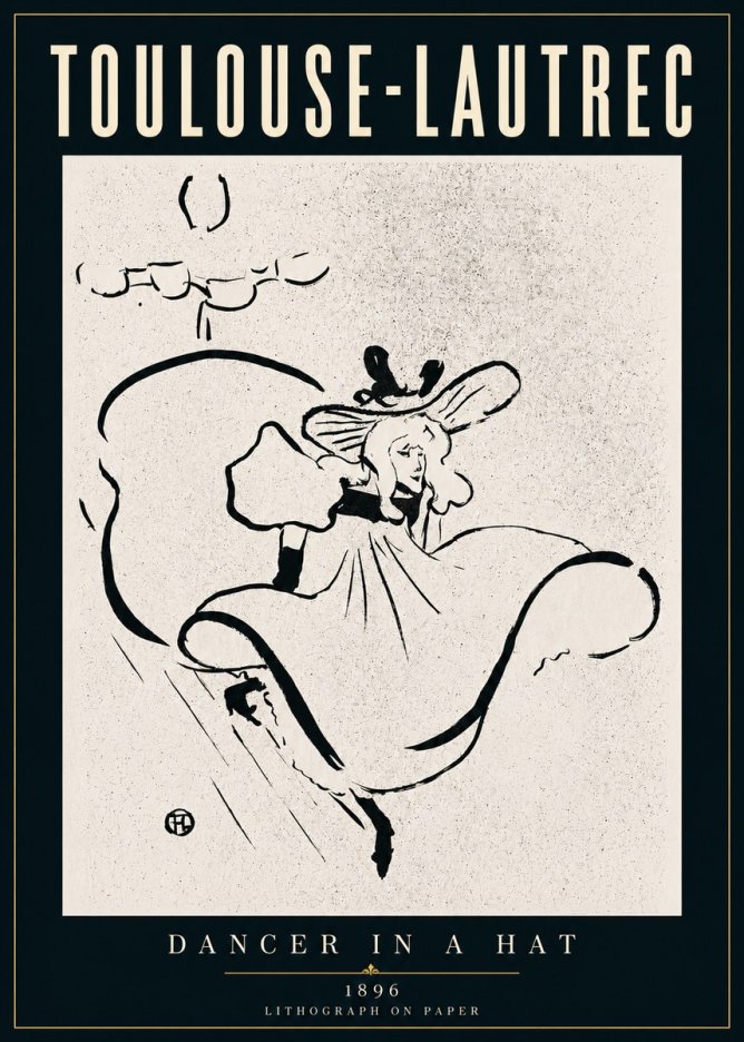 Toulouse-Lautrec Dancer in a Hat No5 - Poster