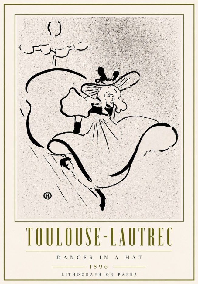 Toulouse-Lautrec Dancer in a Hat No6 - Poster