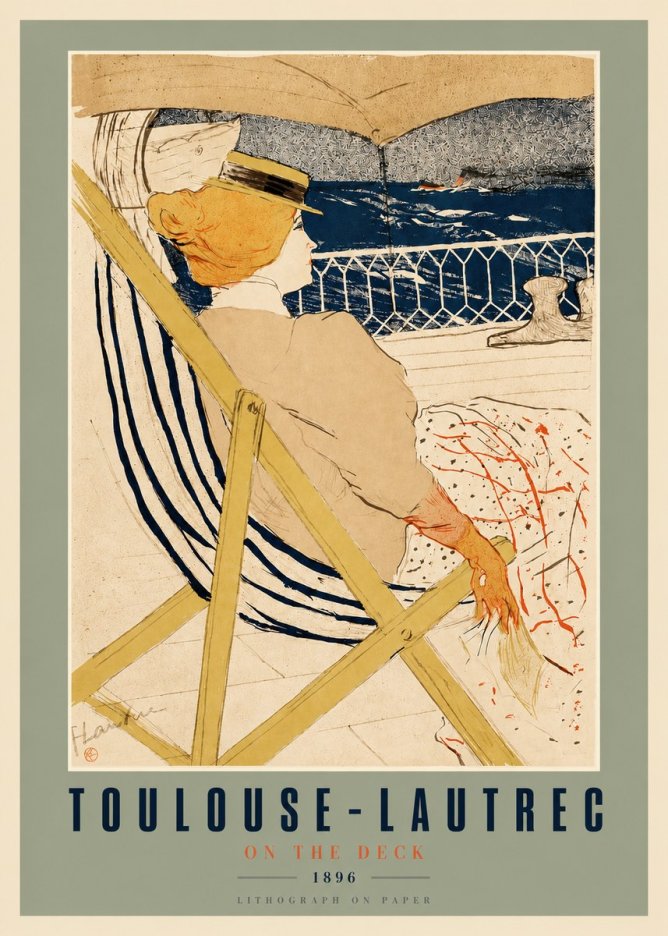 Toulouse-Lautrec On the Deck No3 - Poster