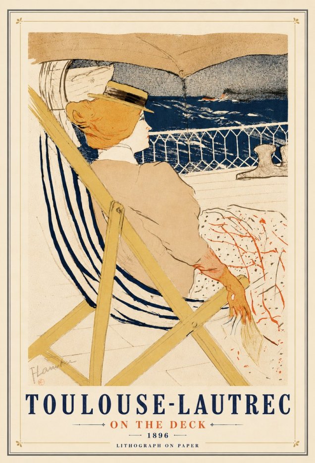 Toulouse-Lautrec On the Deck No5 - Poster