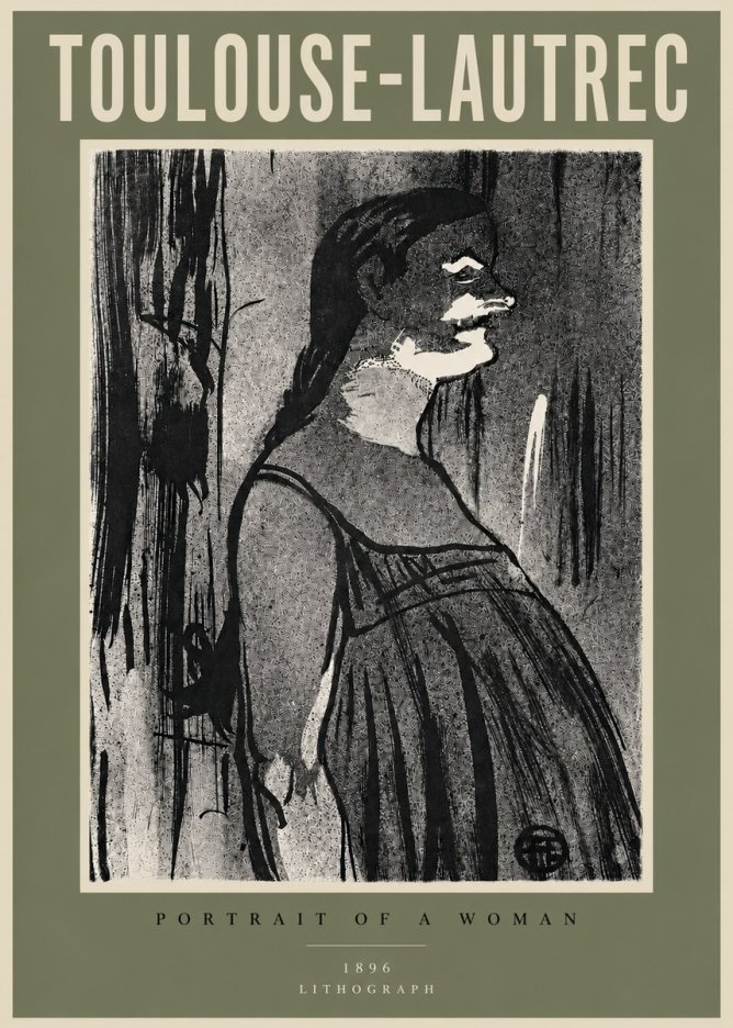 Toulouse-Lautrec Portrait of a Woman III No5 - Poster
