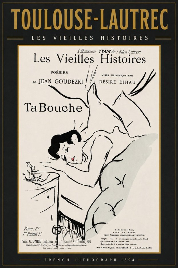 Toulouse-Lautrec Les Vieilles Histoires - Ta Bouche No3 - Poster