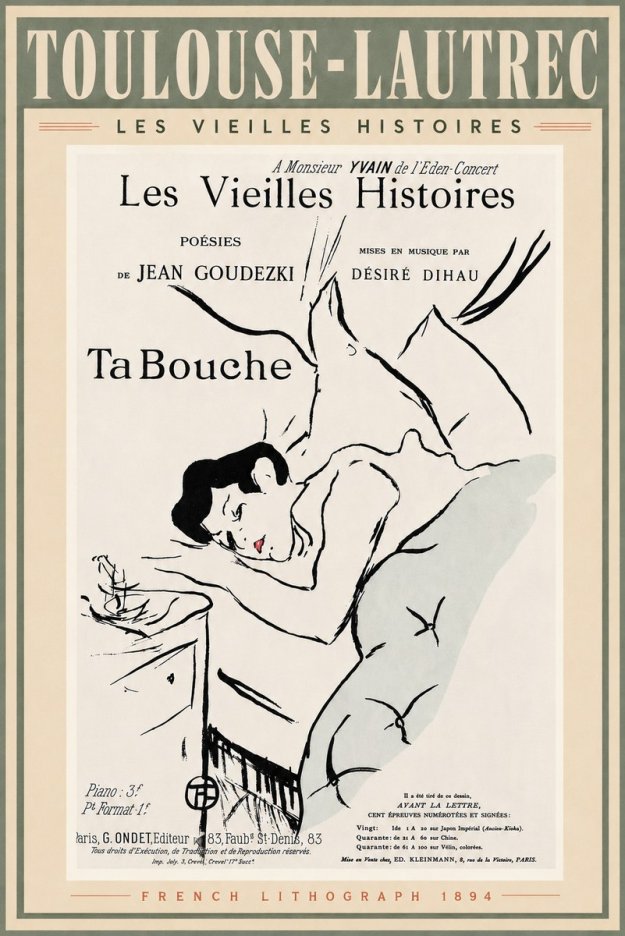 Toulouse-Lautrec Les Vieilles Histoires - Ta Bouche No5 - Poster