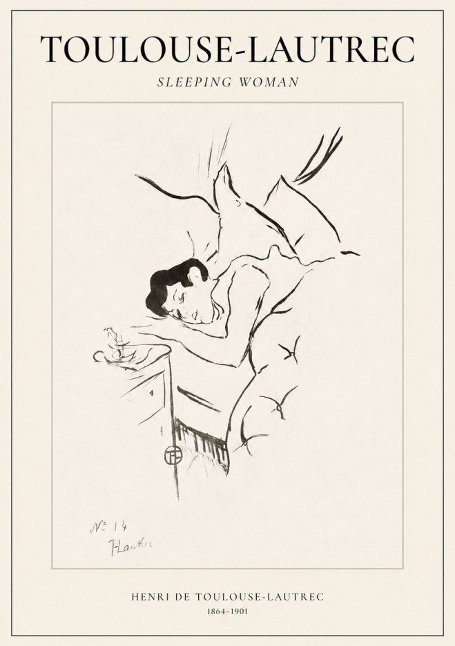 Toulouse-Lautrec Sleeping Woman No1 - Poster