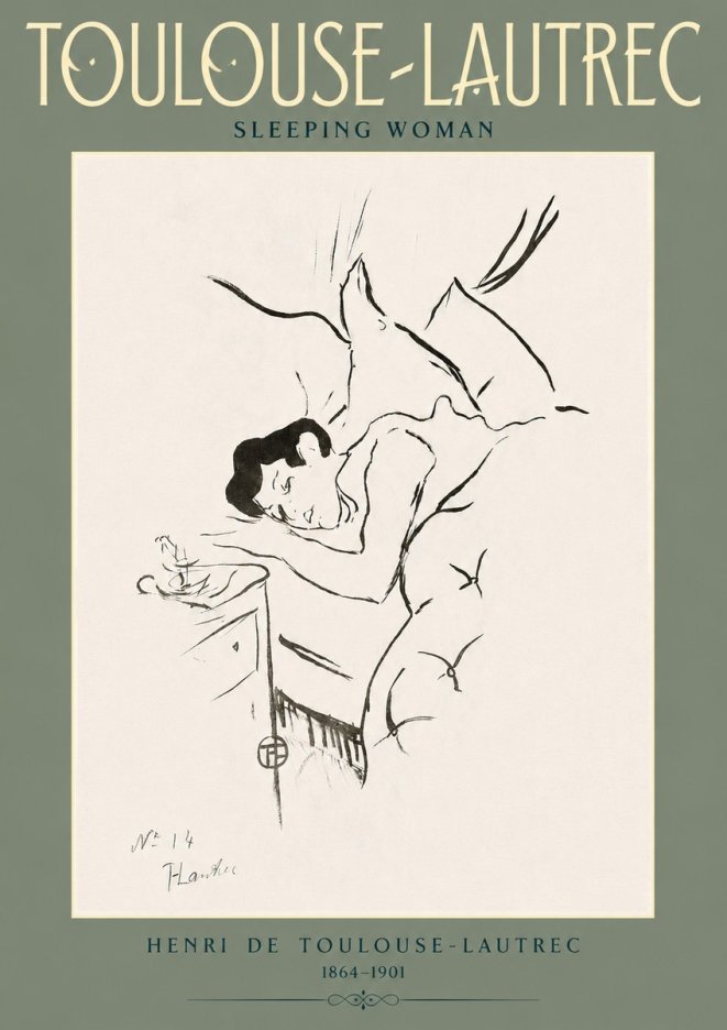 Toulouse-Lautrec Sleeping Woman No2 - Poster