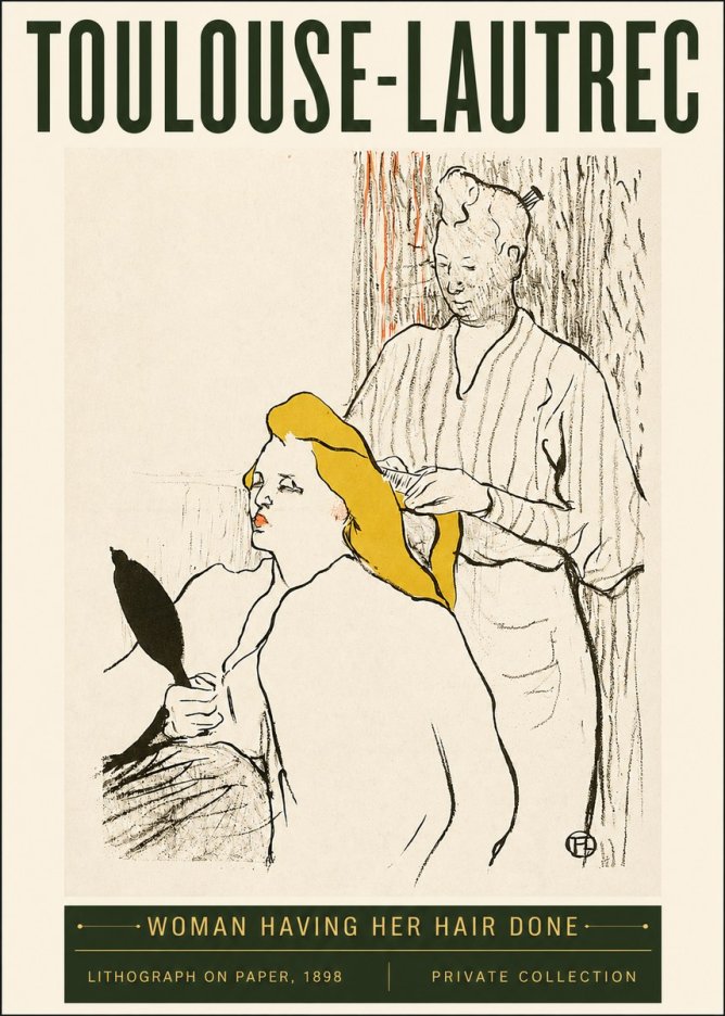 Toulouse-Lautrec Woman Having Her Hair Done No3 - Poster