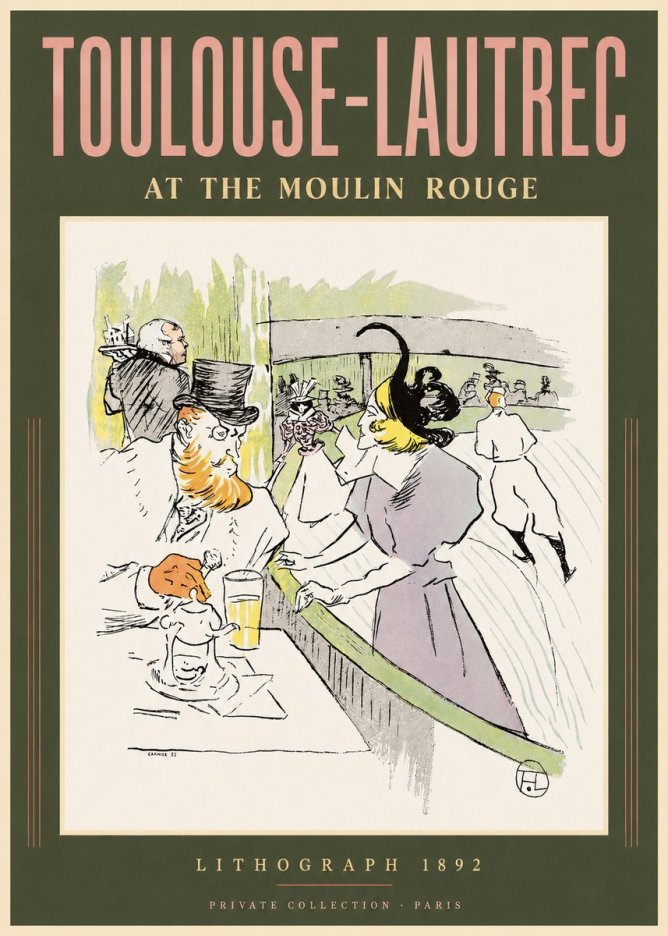 Toulouse-Lautrec At the Moulin Rouge XV No2 - Poster