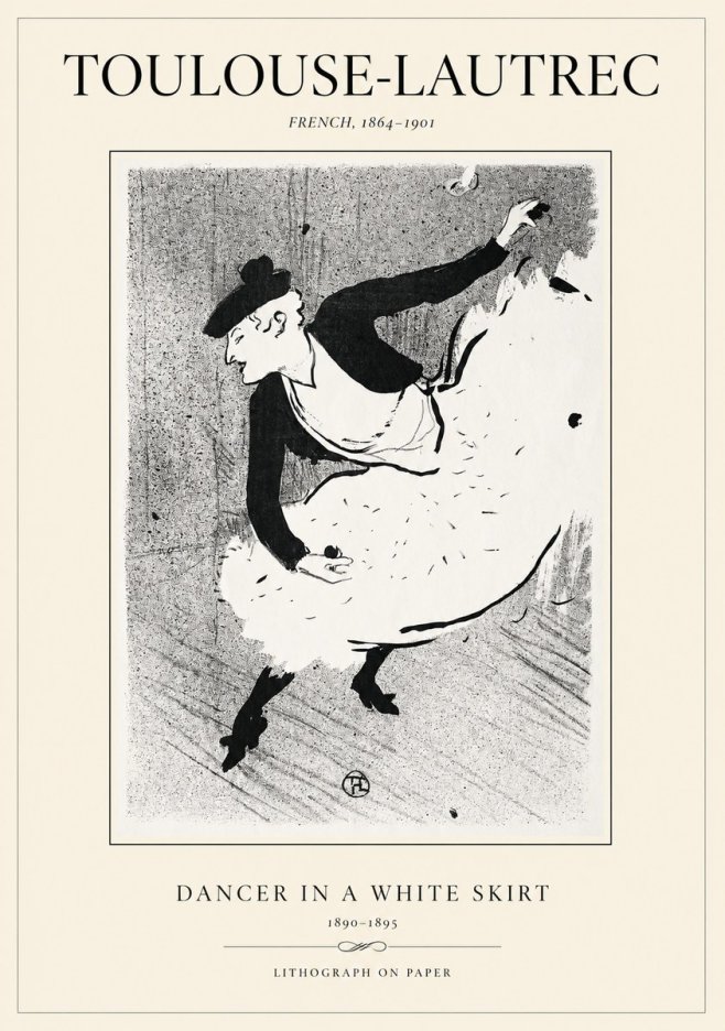 Toulouse-Lautrec Dancer in a White Skirt No1 - Poster