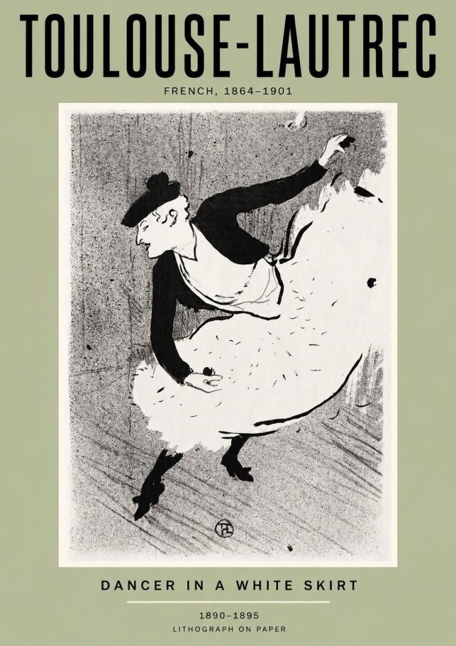Toulouse-Lautrec Dancer in a White Skirt No2 - Poster