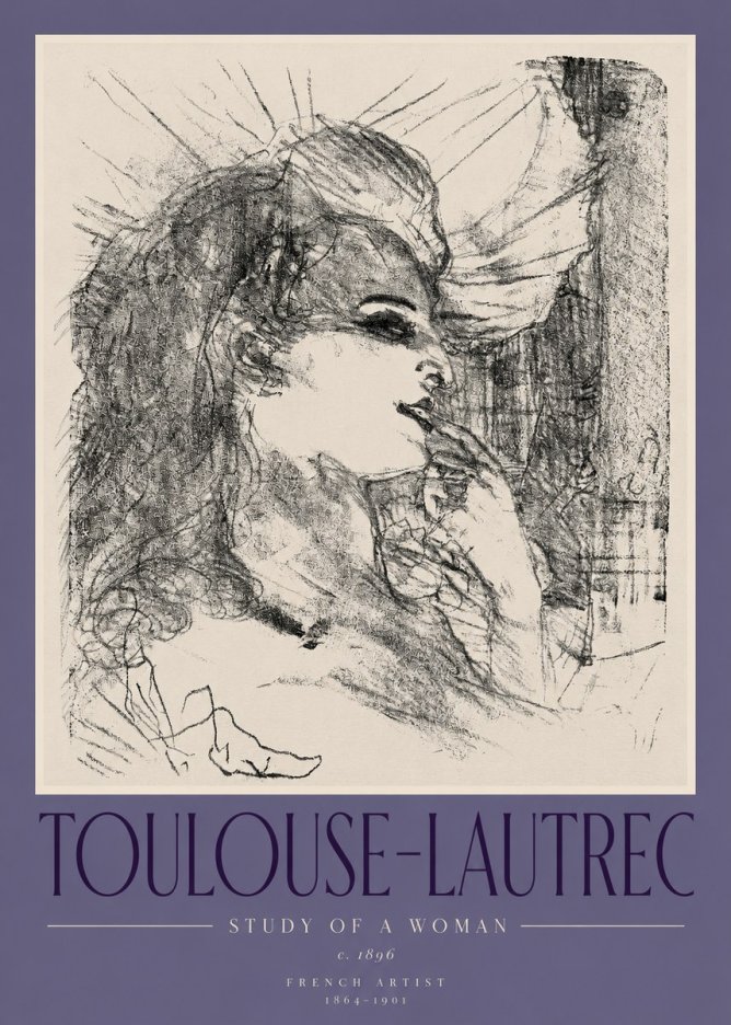 Toulouse-Lautrec Study of a Woman I No2 - Poster