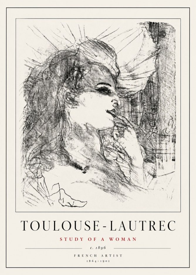 Toulouse-Lautrec Study of a Woman I No5 - Poster