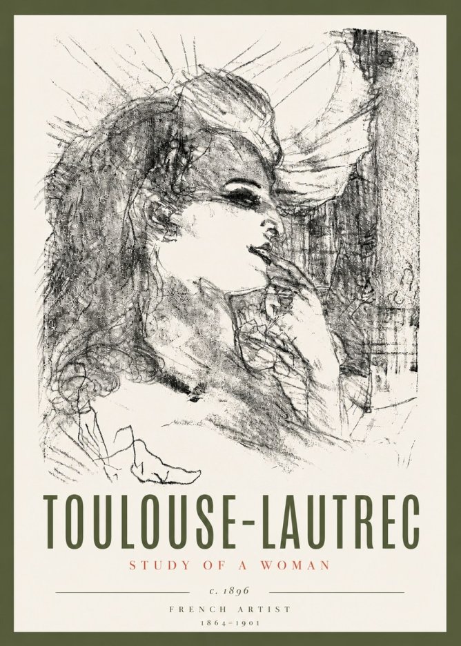 Toulouse-Lautrec Study of a Woman I No6 - Poster