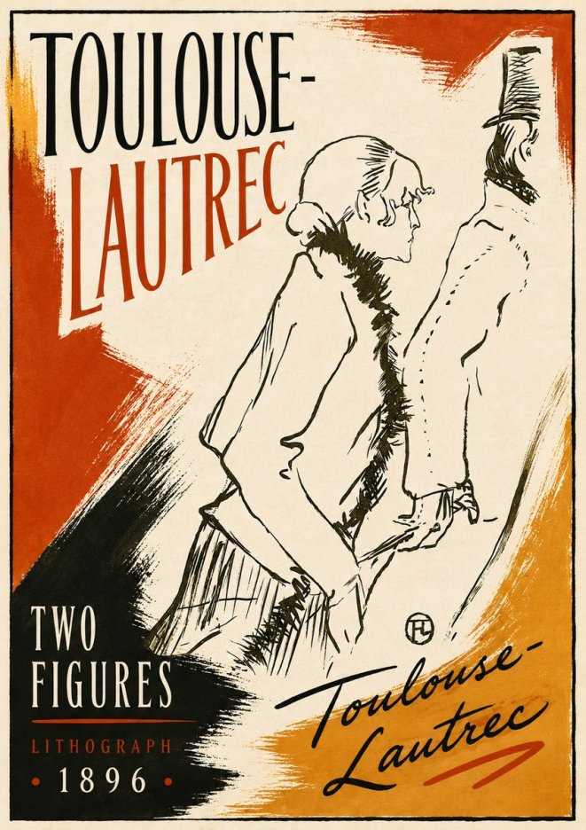 Toulouse-Lautrec Two Figures No6 - Poster