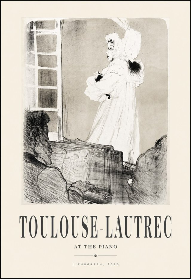 Toulouse-Lautrec At the Piano No1 - Poster
