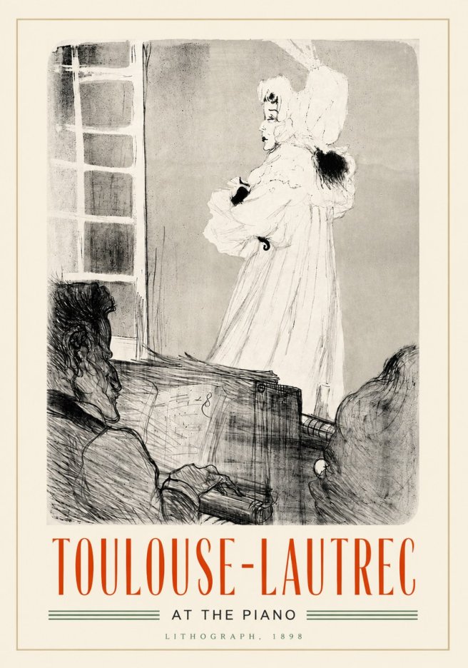 Toulouse-Lautrec At the Piano No4 - Poster