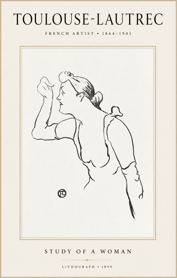 Toulouse-Lautrec Study of a Woman II No1 - Poster