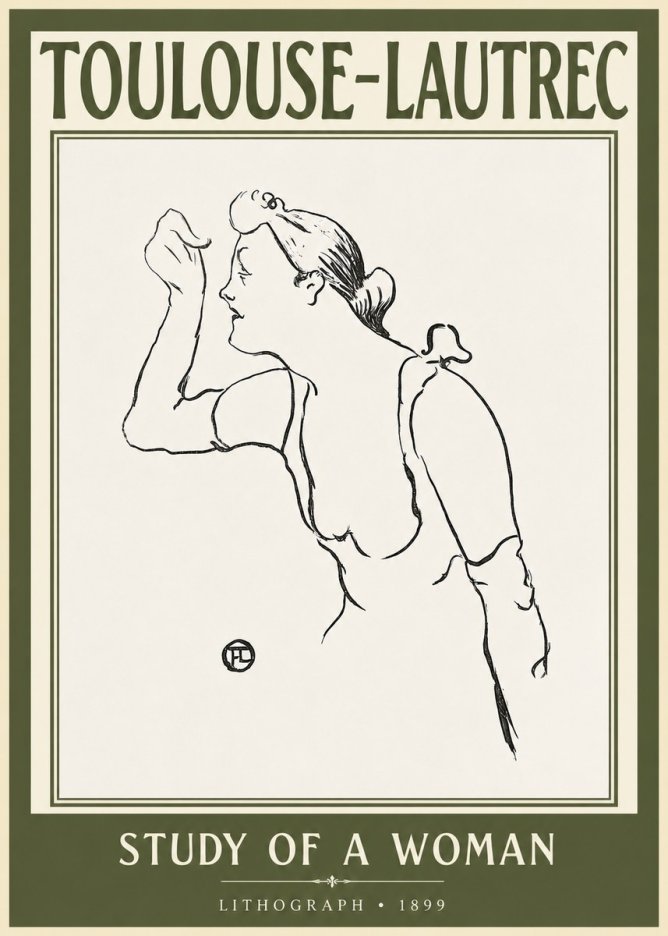 Toulouse-Lautrec Study of a Woman II No2 - Poster