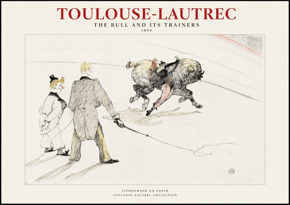 Toulouse-Lautrec The Bull and Its Trainers No1 - Poster