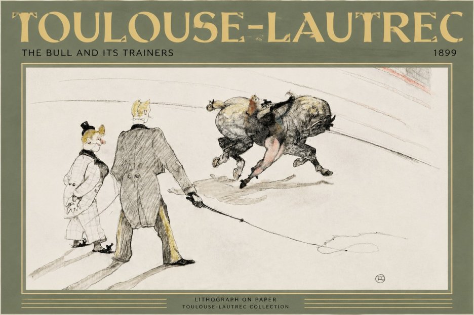 Toulouse-Lautrec The Bull and Its Trainers No2 - Poster