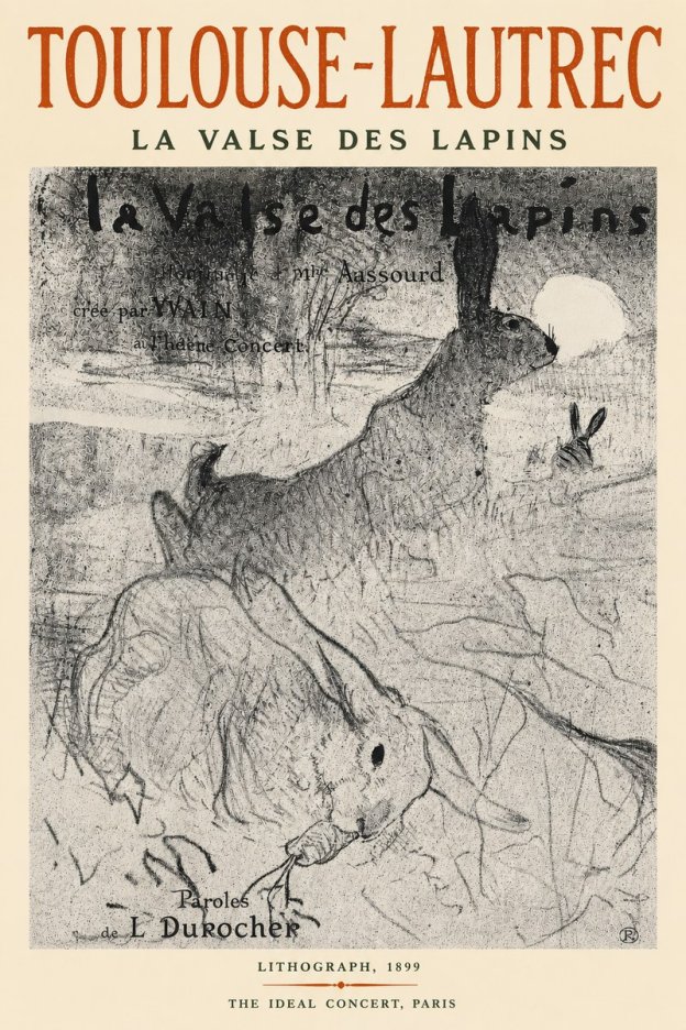 Toulouse-Lautrec La Valse Des Lapins No3 - Poster