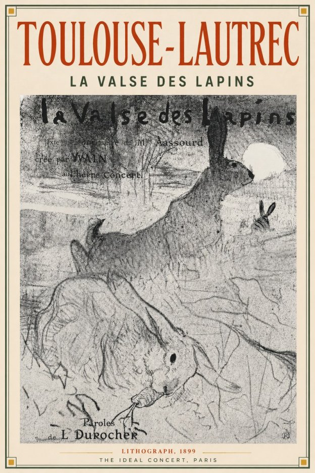 Toulouse-Lautrec La Valse Des Lapins No4 - Poster