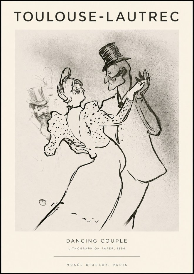 Toulouse-Lautrec Dancing Couple No1 - Poster