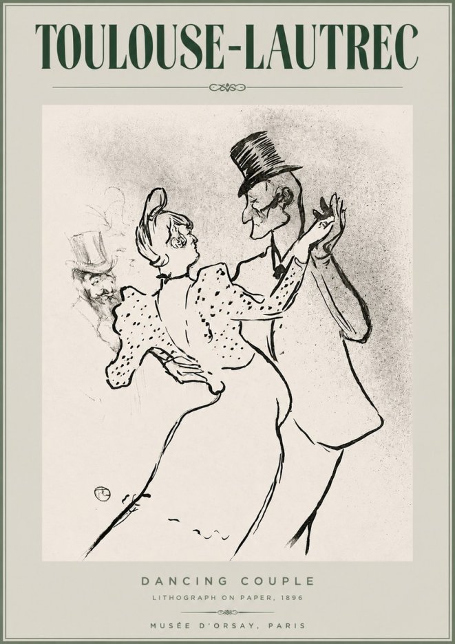 Toulouse-Lautrec Dancing Couple No2 - Poster