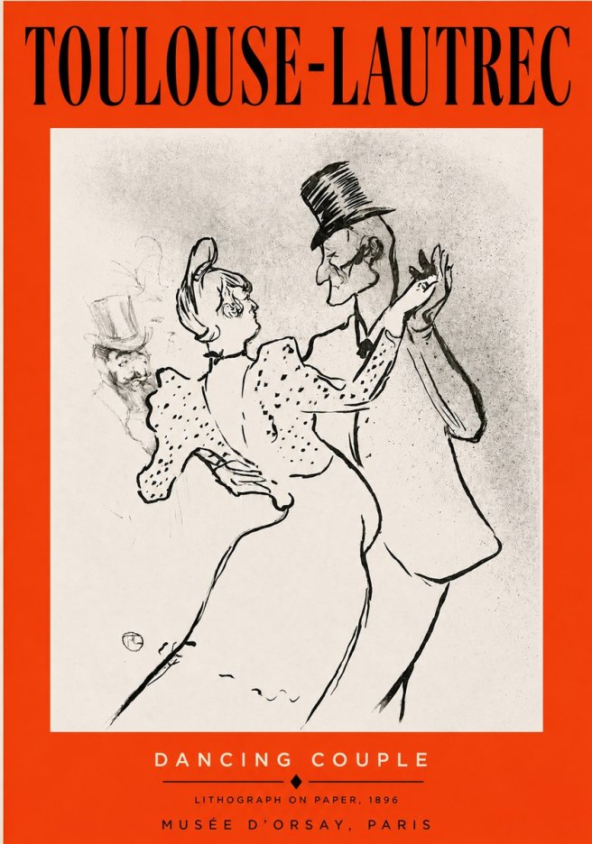 Toulouse-Lautrec Dancing Couple No3 - Poster