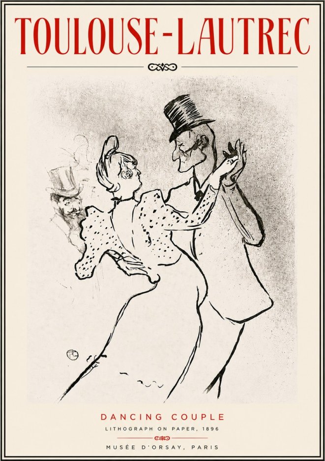 Toulouse-Lautrec Dancing Couple No5 - Poster