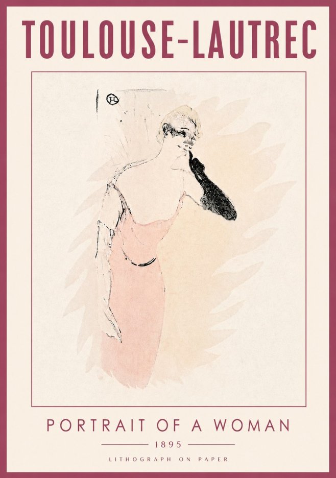 Toulouse-Lautrec Portrait of a Woman IV No6 - Poster