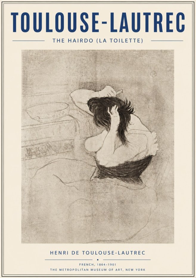 Toulouse-Lautrec The Hairdo (La Toilette) No6 - Poster