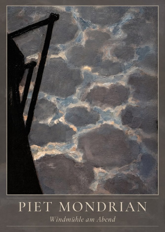 Piet Mondrian Windmühle Am Abend I No4 - Poster