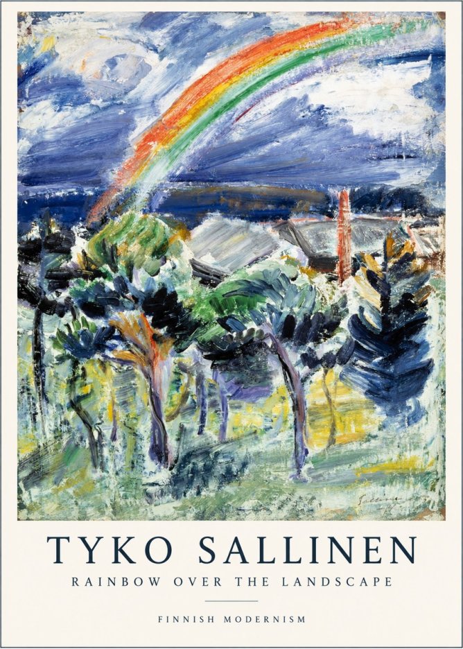 Tyko Sallinen Rainbow over the Landscape No1 - Poster