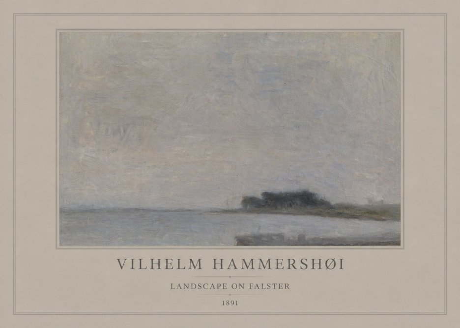 Vilhelm Hammershøi Landscape on Falster No4 - Poster
