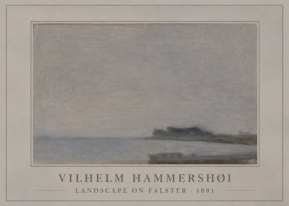 Vilhelm Hammershøi Landscape on Falster No6 - Poster