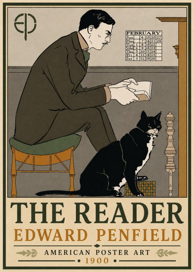 Edward Penfield The Reader I No6 - Poster