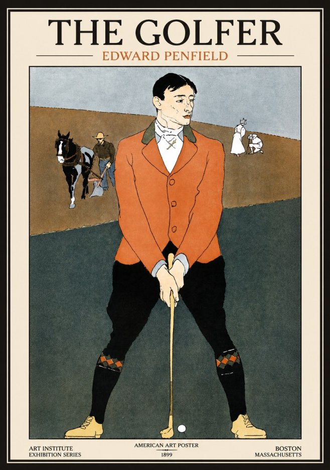 Edward Penfield The Golfer No1 - Poster