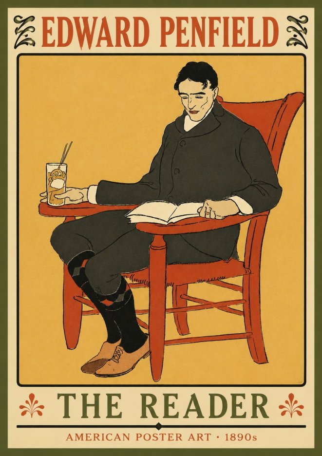 Edward Penfield The Reader II No3 - Poster