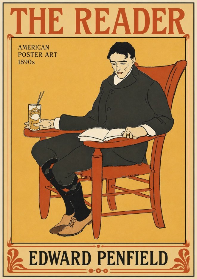 Edward Penfield The Reader II No4 - Poster